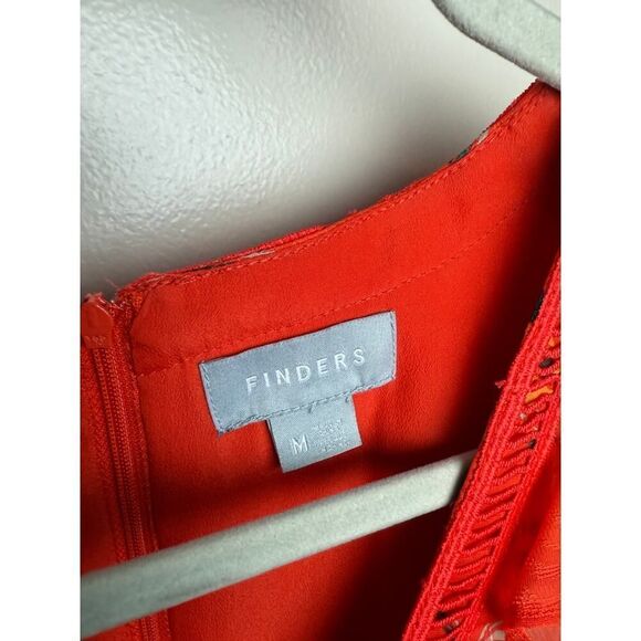 Finders Keepers Flicker Coral Red Floral Print Mini Dress Sz. M - Picture 7 of 8